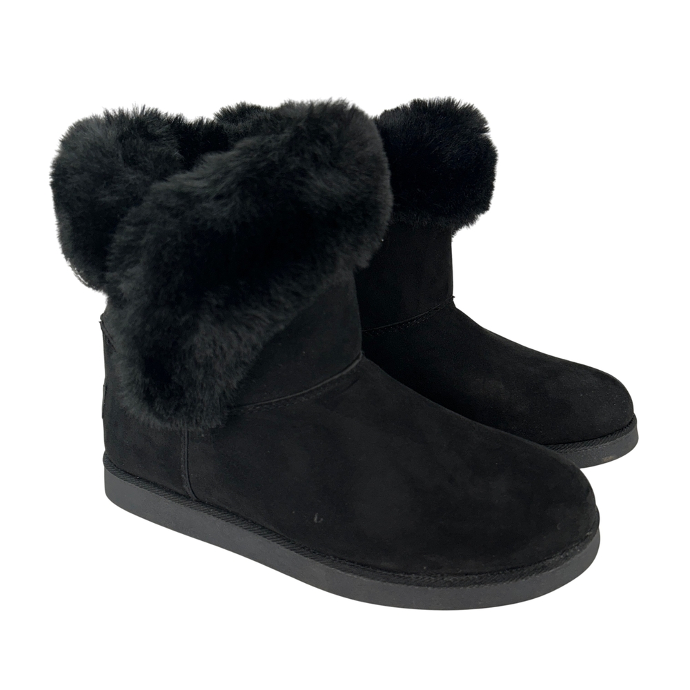 Juicy Couture Ken Boots Womens 7.5 Faux Fur Bow Rhinestone Winter Shoes